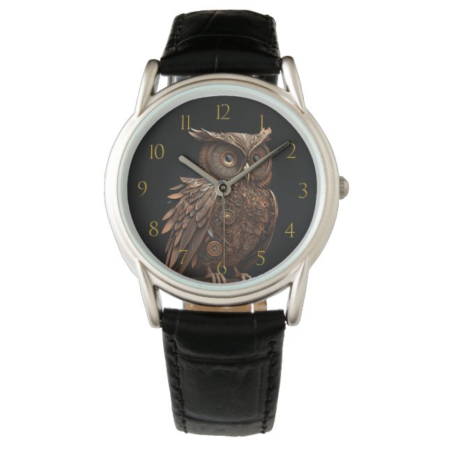 Steampunk Owl Horloge (Voorkant)