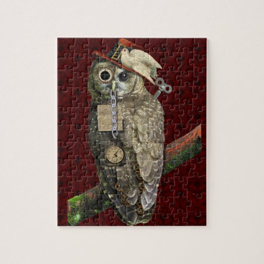SteamPunk Owl Legpuzzel (Verticaal)