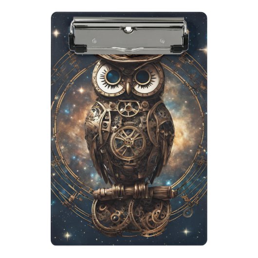 Steampunk Owl Mini Klembord (Voorkant)