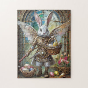 Steampunk paashaas krijger engel legpuzzel