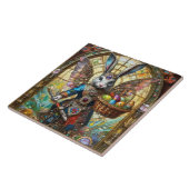 Steampunk paashaas krijger engel tegeltje (Zijkant)