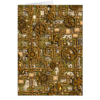 Steampunk-paneel - Tandwielen en pijpen - messing
