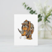 Steampunk-pantser RHINO Mechanisch Geek Chic Briefkaart (Staand voorkant)