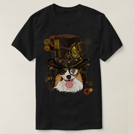 Steampunk Papillon Dog Steampunk Lovers T-shirt (Design voorkant)