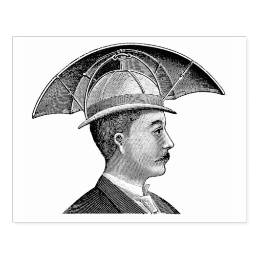 Steampunk Paraplu Pet Man Art Stamp Rubberstempel (Afrduk)