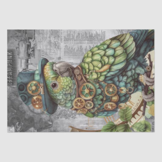 Steampunk Parrot Tissuepapier (Voorkant)
