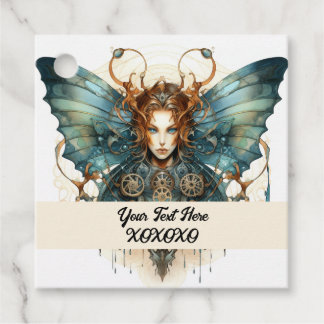 Steampunk party vlinder bedankjes labels