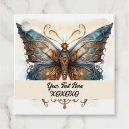 Steampunk party vlinder bedankjes labels