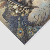 Steampunk Peacock Gentleman Decoupage Tissuepapier (Detail)