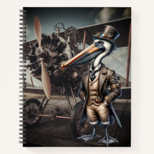 Steampunk Pelican Spiral Notitieboek