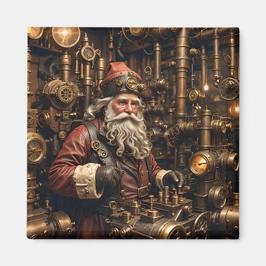 Steampunk Père Noël Magnet (Devant)
