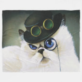 Steampunk Persian Cat Fleece Deken (Voorkant (Horizontaal))