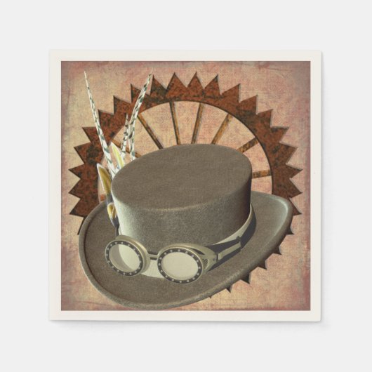 Steampunk-Pet en Gear Napkins Servetten (Voorkant)