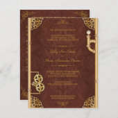 Steampunk Petite Invitation Rectangulaire (Devant / Derrière)