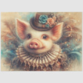  Steampunk Pig Quirky Decoupage Tissuepapier (Voorkant)
