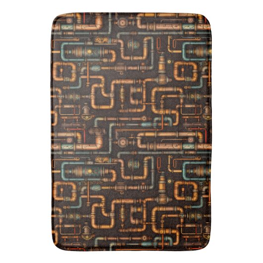 Steampunk pijpen badmat (Voorkant Verticaal)