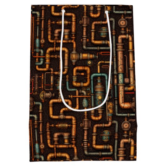 Steampunk pijpen patroon medium cadeauzakje (Achterkant)