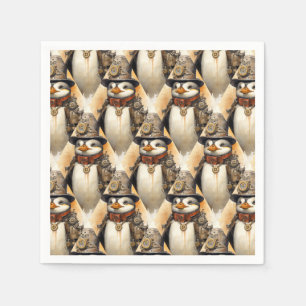 Steampunk Pinguïn 1 Patroon Servet