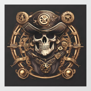 Steampunk Pirate Skull Venster Cling Raamsticker