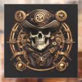 Steampunk Pirate Skull Venster Cling Raamsticker (Vel 2)