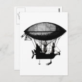 Steampunk piratenschip briefkaart (Voorkant / Achterkant)