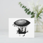 Steampunk piratenschip briefkaart (Staand voorkant)