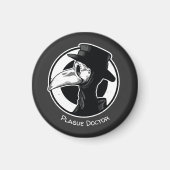 Steampunk Plague Doctor Bird Mask B/W Magneet (Voorkant)
