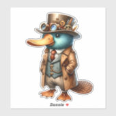 Steampunk Platypus Transparent Sticker (Vel)