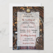 Steampunk Pocket horloge Bruiloft Uitnodigingen (Voorkant)