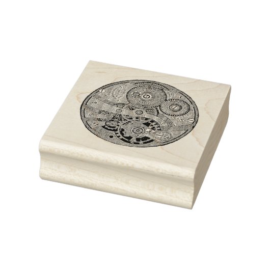 Steampunk Pocket Watch Gears Kunststempel Rubberstempel (Stempel)