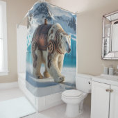 Steampunk Polar Beer Warrior Douchegordijn (In situ)