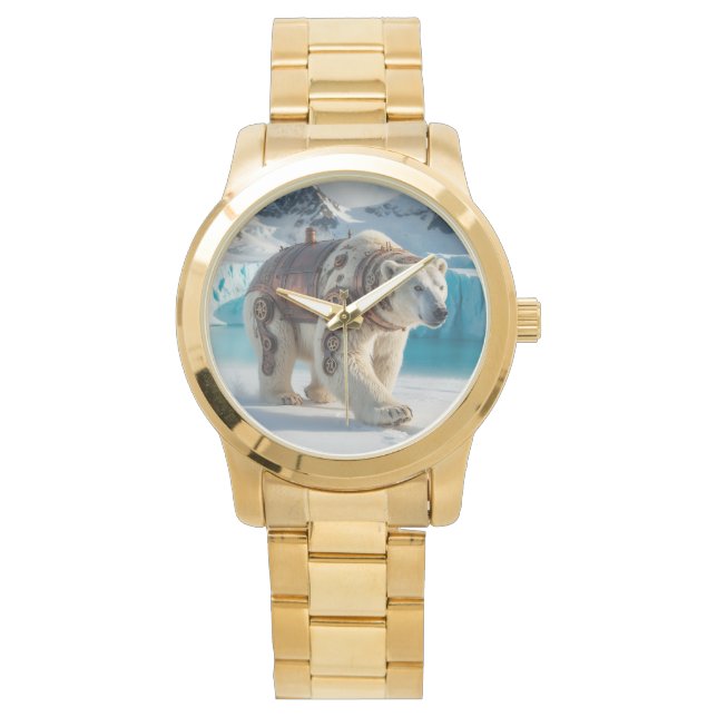 Steampunk Polar Beer Warrior Horloge (Voorkant)