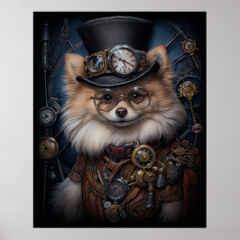 STEAMPUNK POMERANIAANS POSTER