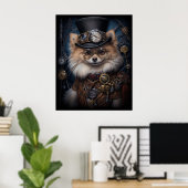 STEAMPUNK POMERANIAANS POSTER (Thuiskantoor)