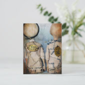 steampunk poppenkaart briefkaart (Staand voorkant)