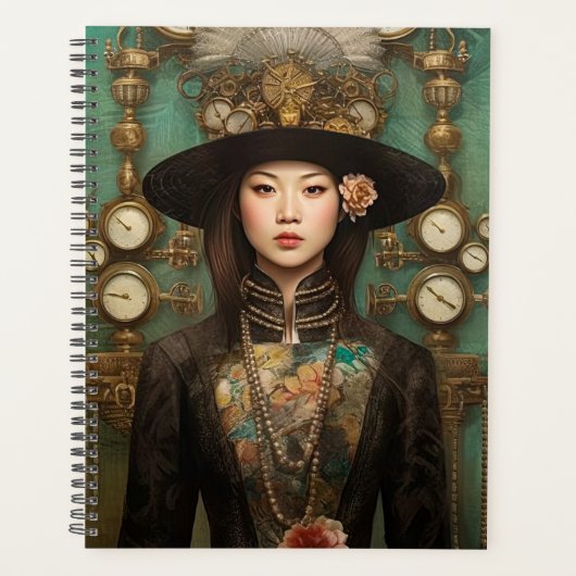 Steampunk Portret van een vrouw Planner (Voorkant)
