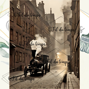 Steampunk Post Apocalyptic Cities Decoupage v10 Tissuepapier