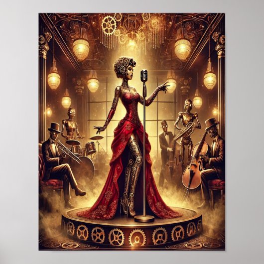 Steampunk Poster 14, de door stoom aangedreven zan (Voorkant)