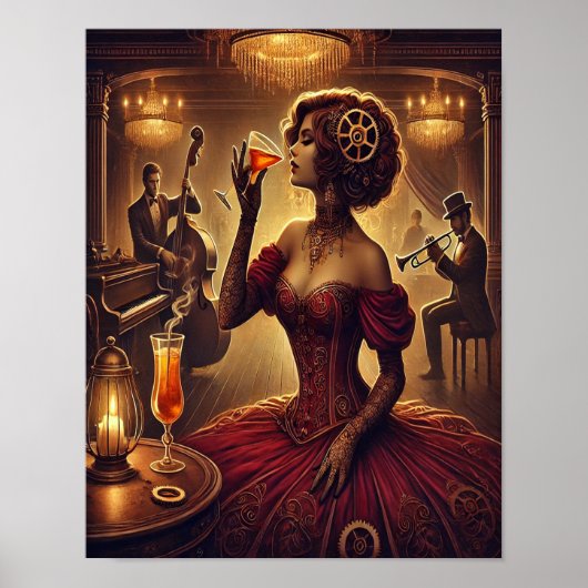 Steampunk Poster 22, de verleidster van de black-o (Voorkant)