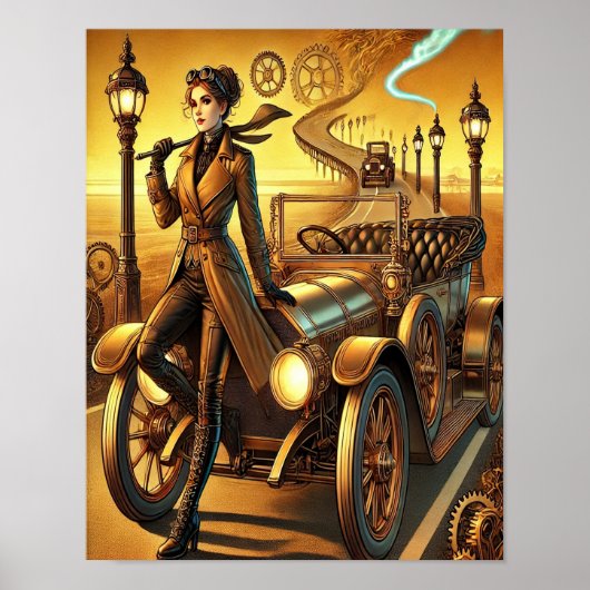 Steampunk Poster 30, Cross-Country Chauffeur (Voorkant)