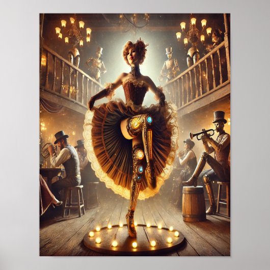 Steampunk Poster 61 De Clockwork Saloon Dancer (Voorkant)