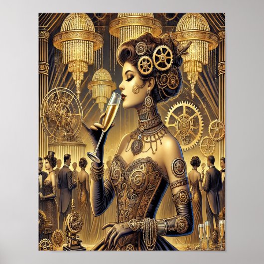 Steampunk Poster 7, de cybersocialite (Voorkant)