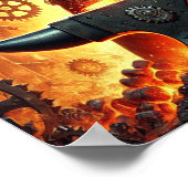 Steampunk Poster 9, de Smithy met stoomkracht (Hoek)