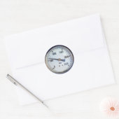 Steampunk Pressure Gauge Ronde Sticker (Envelop)