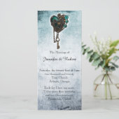 Steampunk Programme de Mariage Turquoise Coeur (Debout devant)