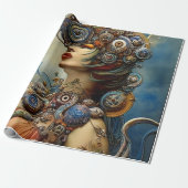 Steampunk Queen Art inpakpapier (Uitgerold)