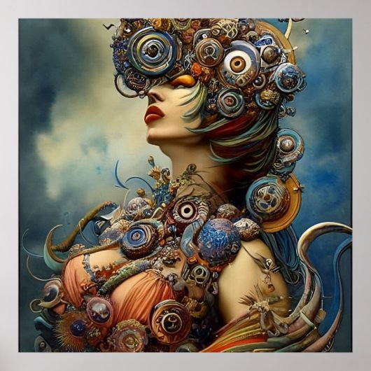 Steampunk Queen Art Poster (Voorkant)