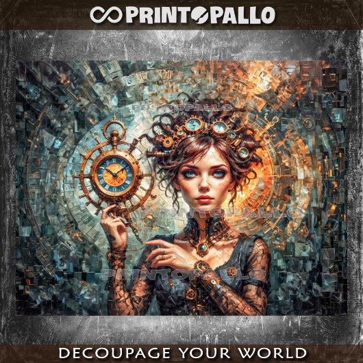 Steampunk Queen of Watch en Time Dimension Tissuepapier