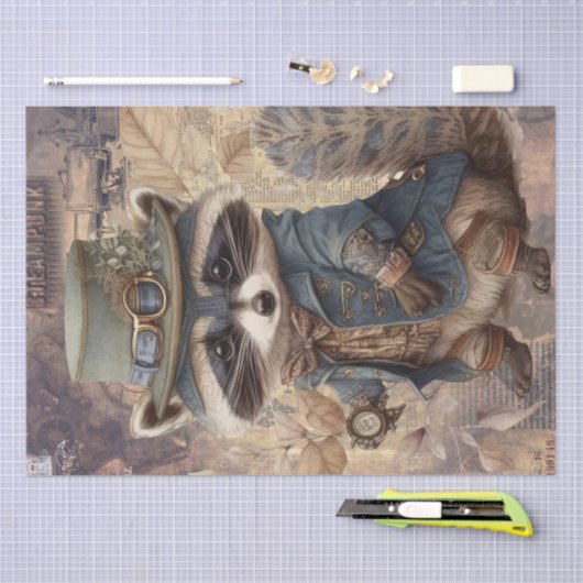 Steampunk Raccoon Tissuepapier (Craft)