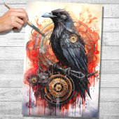 Steampunk Raven 1 Decoupage papier